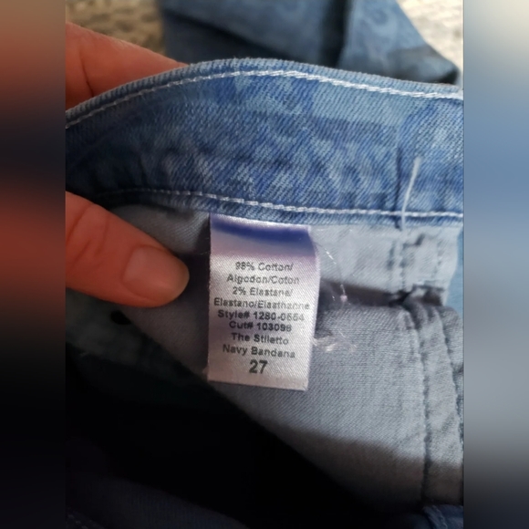 Current/Elliott The Stilletto Navy Bandana denim Jeans Sz. 27 Jeans - Picture 8 of 8